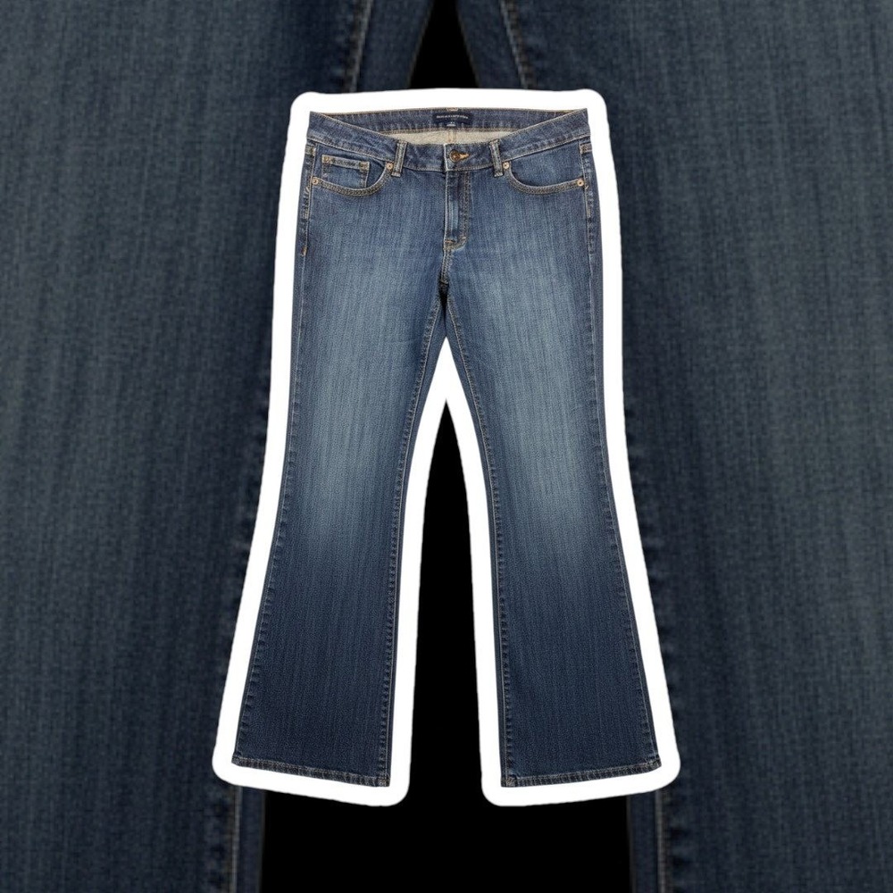 Banana Republic Womens Size 12 Wide Leg Bootcut Jeans Medium Wash Blue Denim